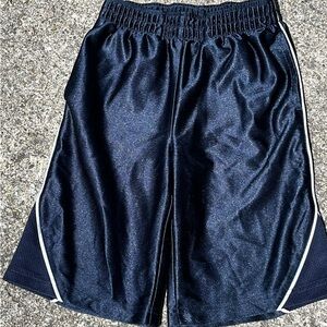 Boys 5/6 black nylon sweats and blue shorts